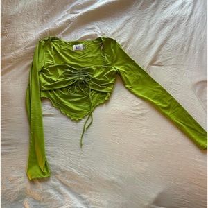 Long sleeve, green, princess polly cropped long sleeve, size 4
